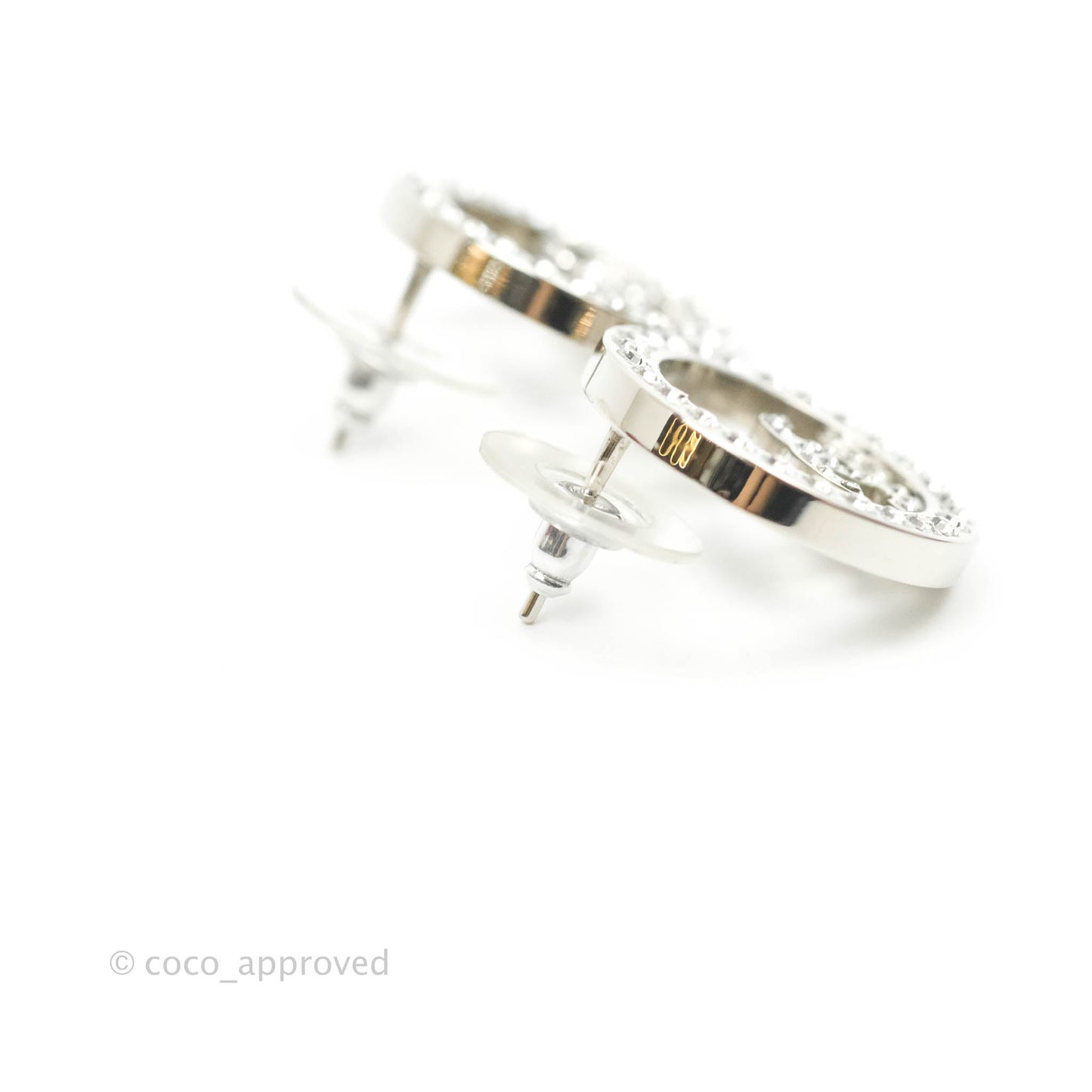 Chanel CC Crystal Round Earrings 17S