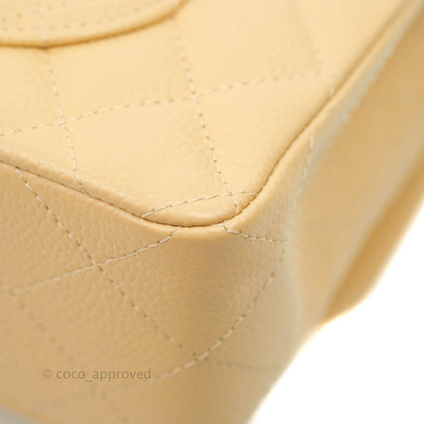 Chanel Small Classic Quilted Flap Beige Caviar Gold Hardware