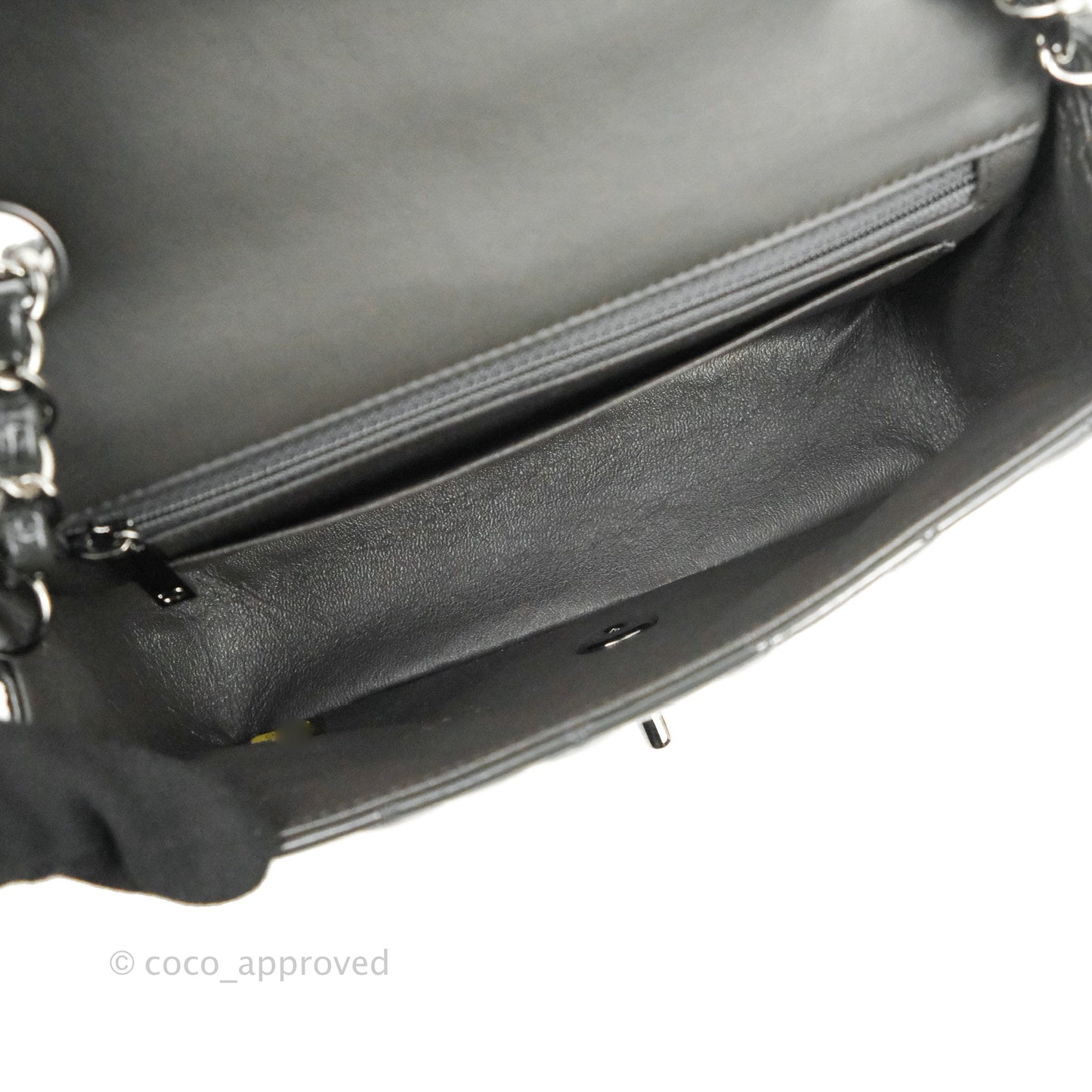 Chanel Quilted Mini Rectangular Dark Grey Patent Silver Hardware