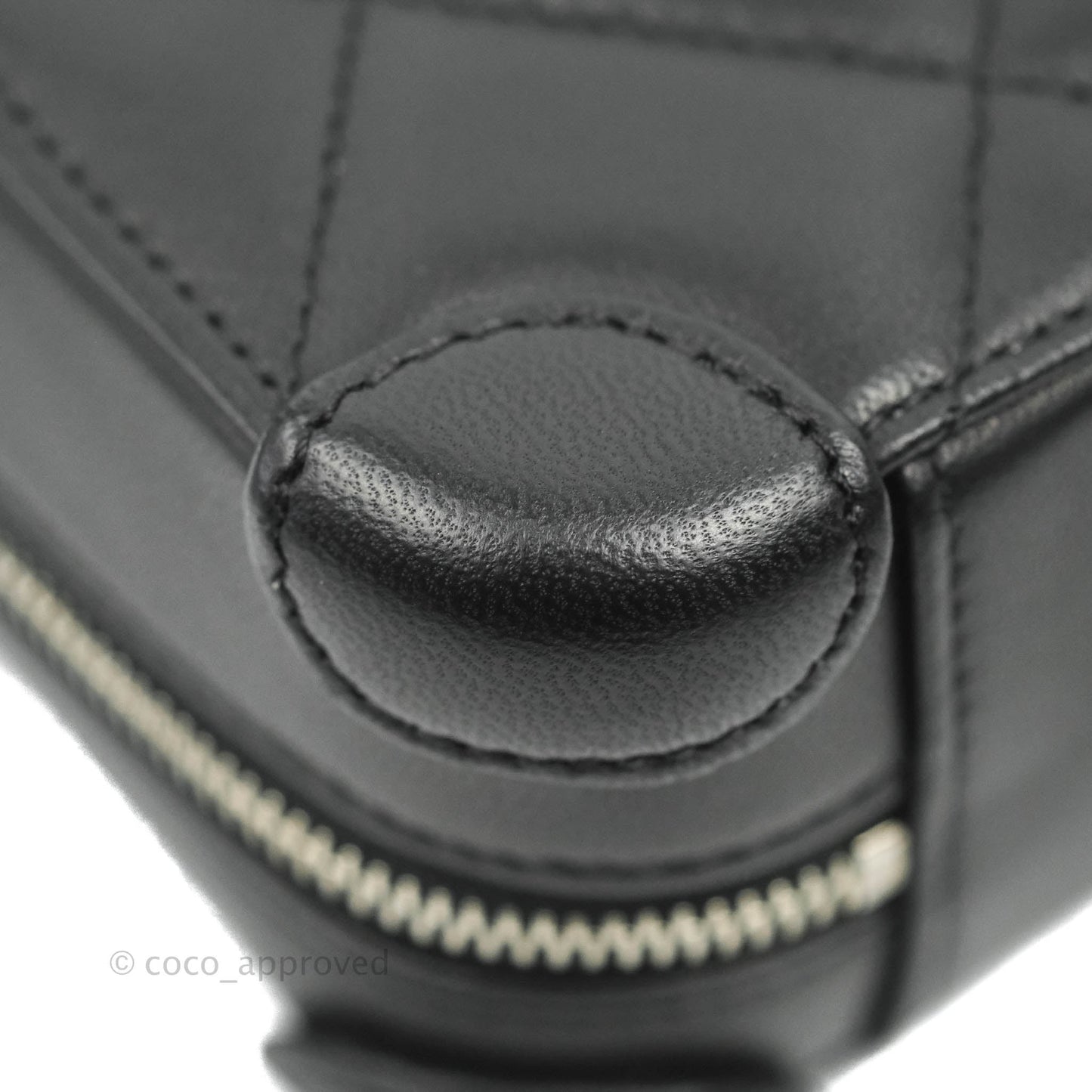Chanel Mini Quilted Camera Case Black Lambskin Silver Hardware