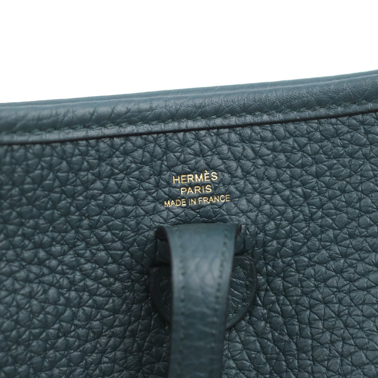 Hermès Mini Evelyne 16 Vert Cypress Clemence Gold Hardware