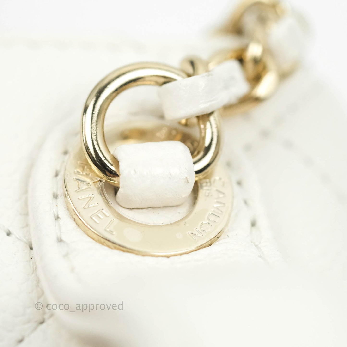 Chanel Quilted Small Business Affinity Flap White Caviar Gold Hardware