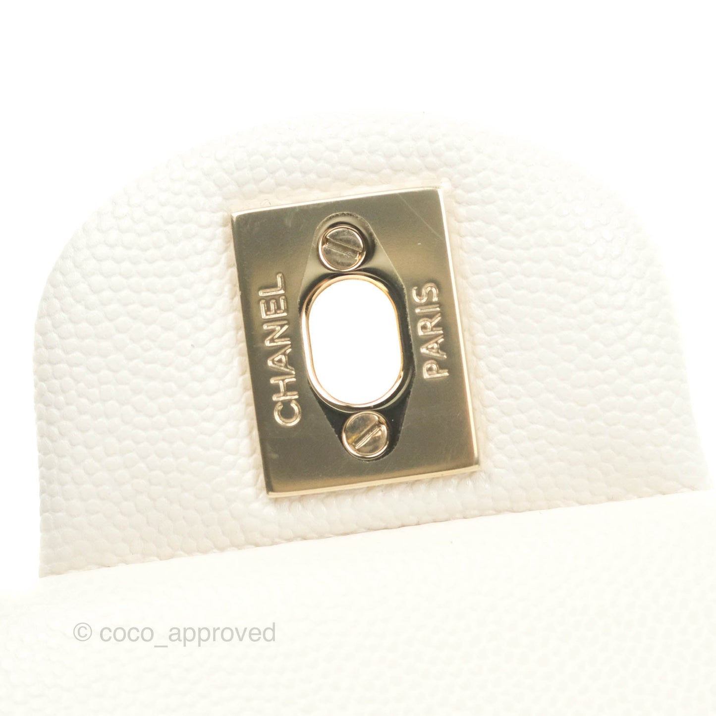 Chanel Classic Small S/M Flap White Caviar Gold Hardware 21S