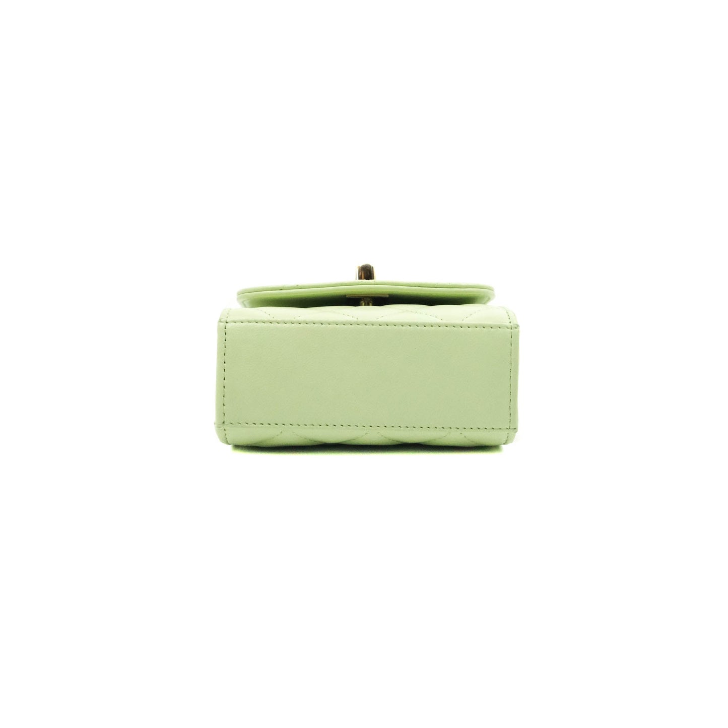 Chanel Mini Quilted Trendy CC Clutch With Chain Light Green Lambskin Gold Hardware