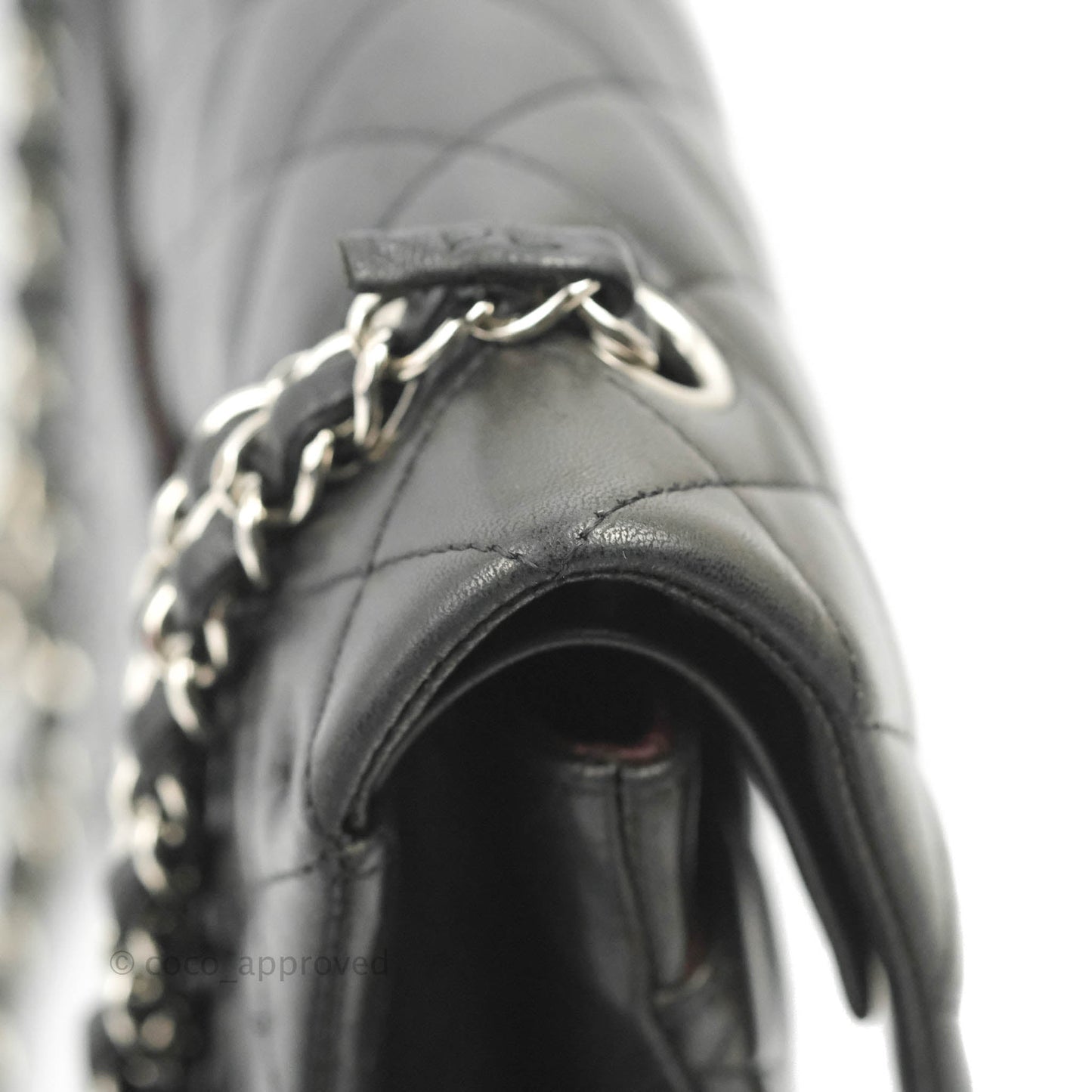 Chanel Medium Classic Quilted Flap Black Lambskin Silver Hardware