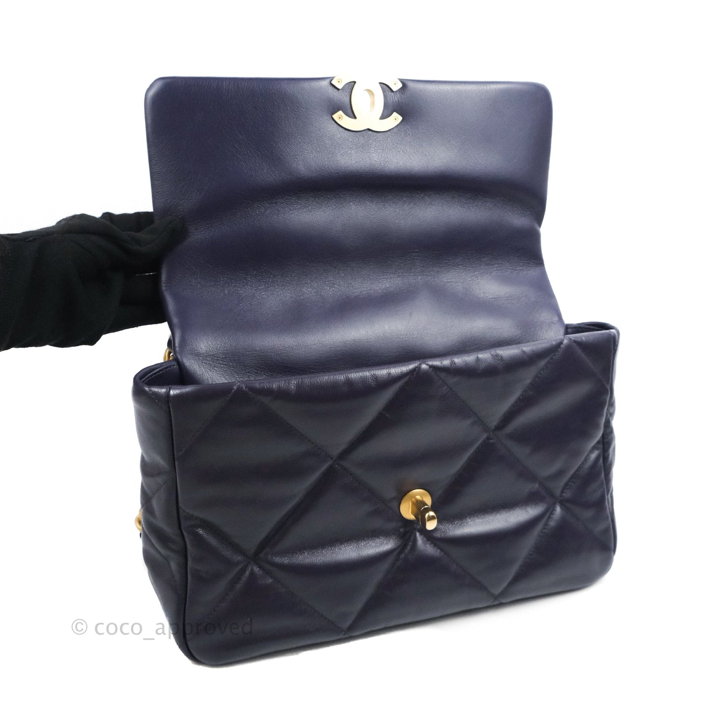 Chanel 19 Medium Dark Purple Mixed Hardware