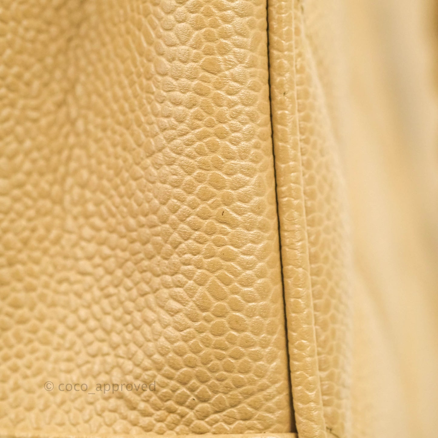 Chanel Vintage CC Quilted Tote Dark Beige Caviar 24K Gold Hardware