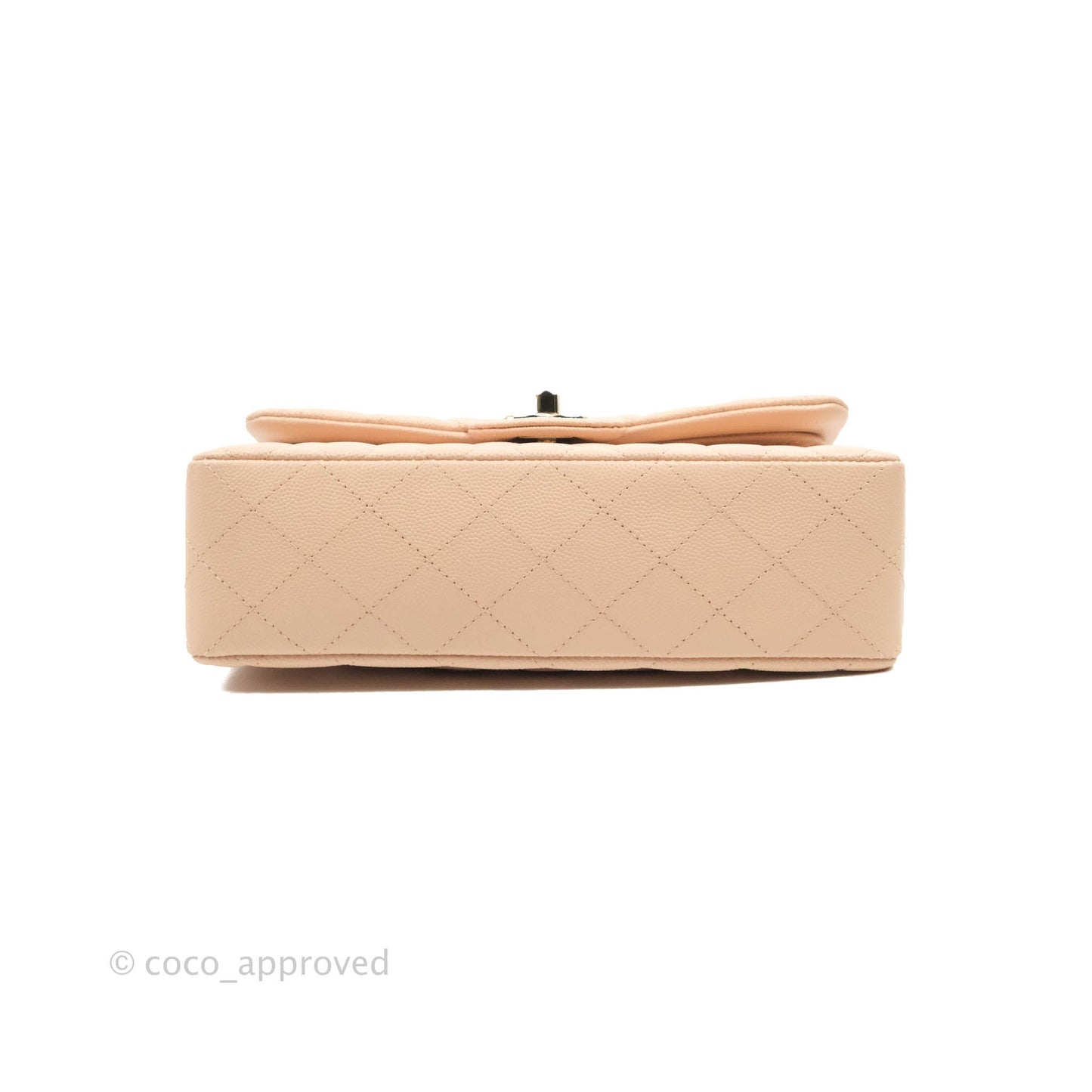 Chanel Small Classic Quilted Flap Light Beige Pink Caviar Gold Hardware 22C