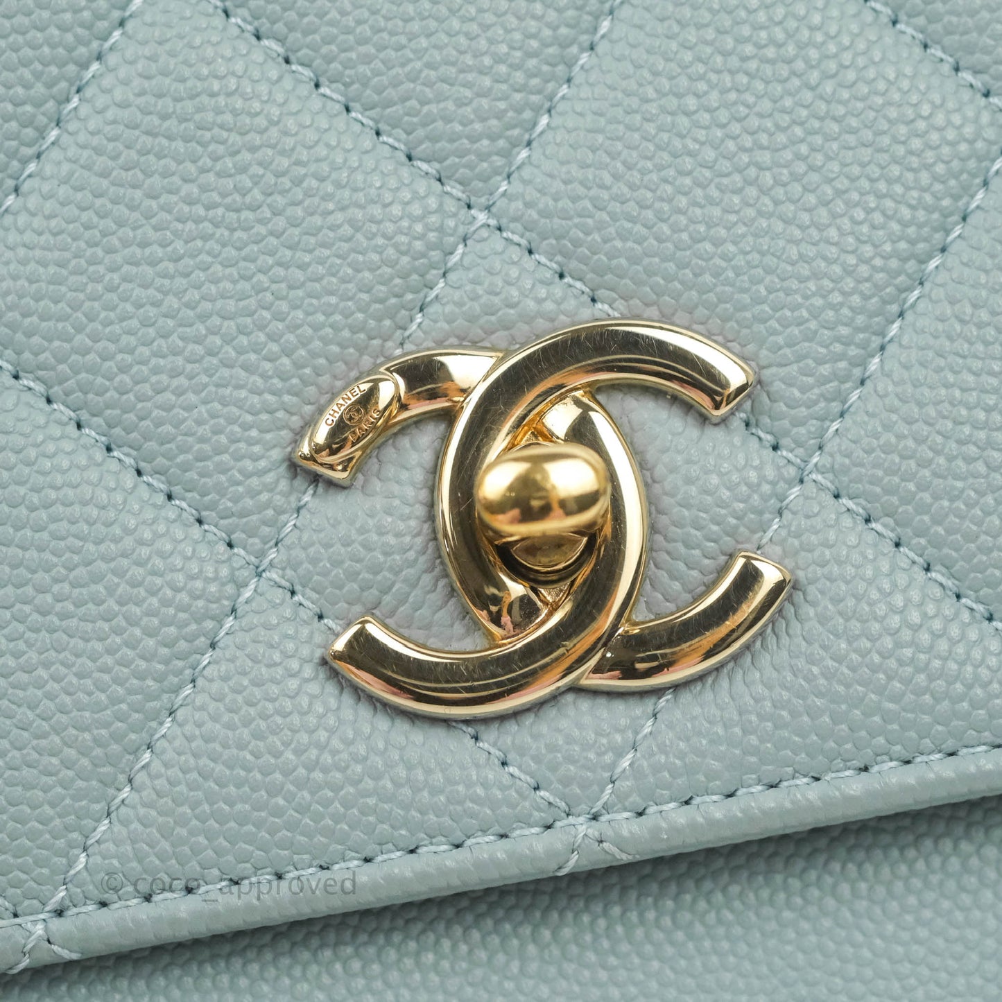Chanel Quilted Small Business Affinity Flap Blue Caviar Gold Hardware