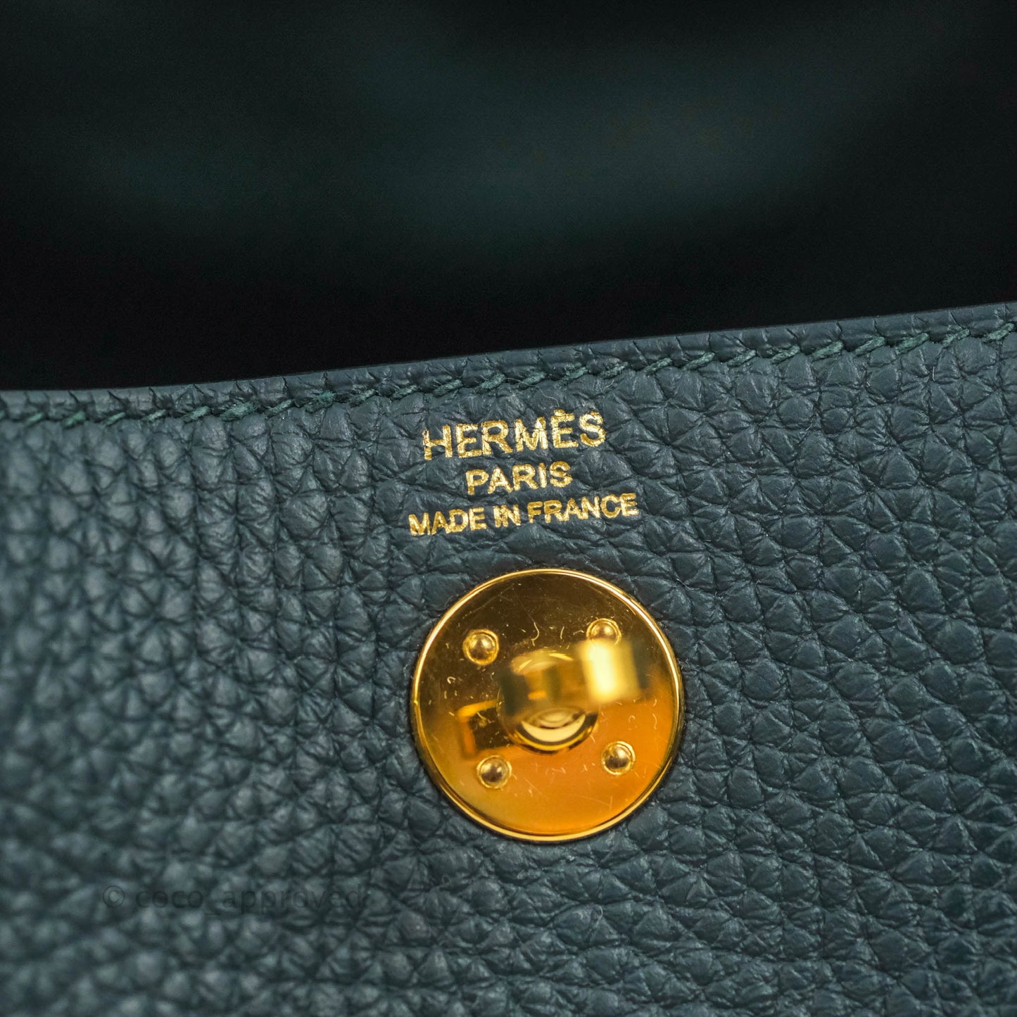 Hermès Mini Lindy 20 Vert Cypres Clemence Gold Hardware