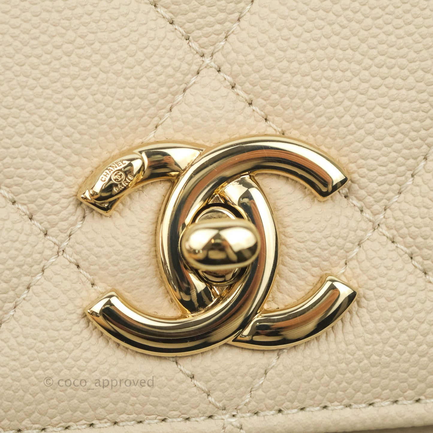 Chanel Quilted Small Business Affinity Flap Light Beige Caviar Gold Hardware