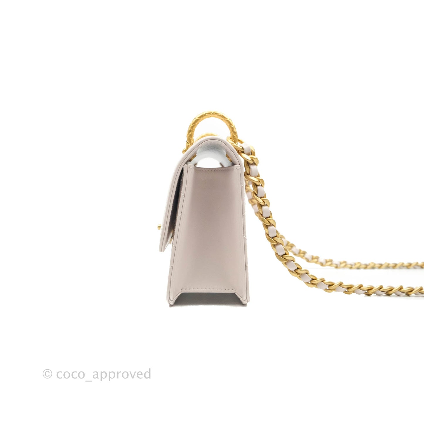 Chanel Mini Flap Light Lilac Glazed Calfskin Aged Gold Hardware