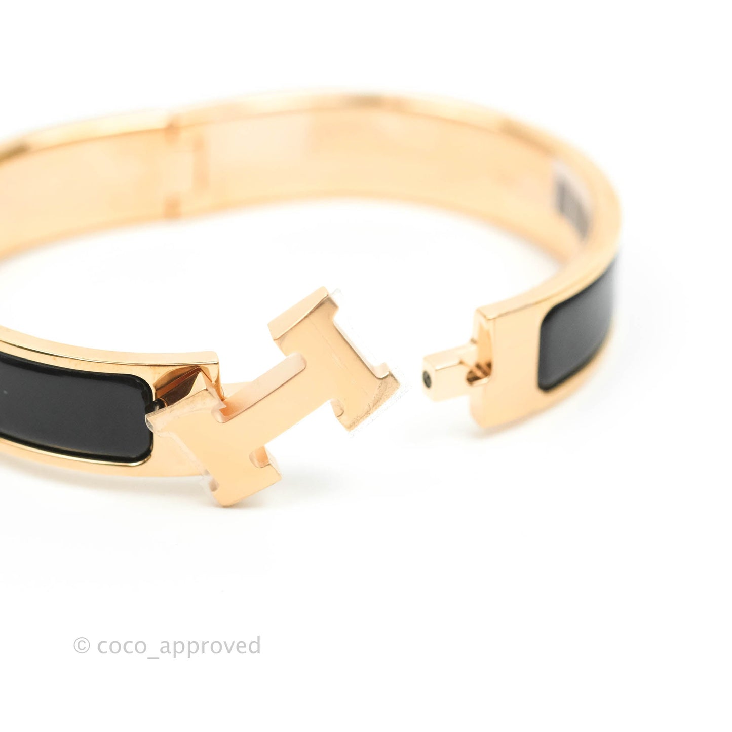 Hermès Clic H Bracelet Black Rose Gold PM