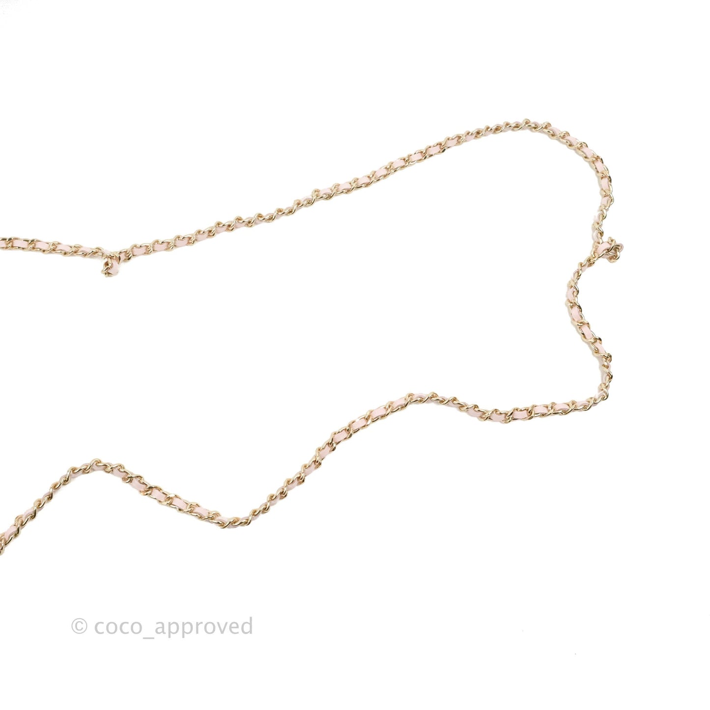 Chanel Quilted Wallet on Chain WOC Crystal Braided CC Light Pink Caviar Gold Hardware