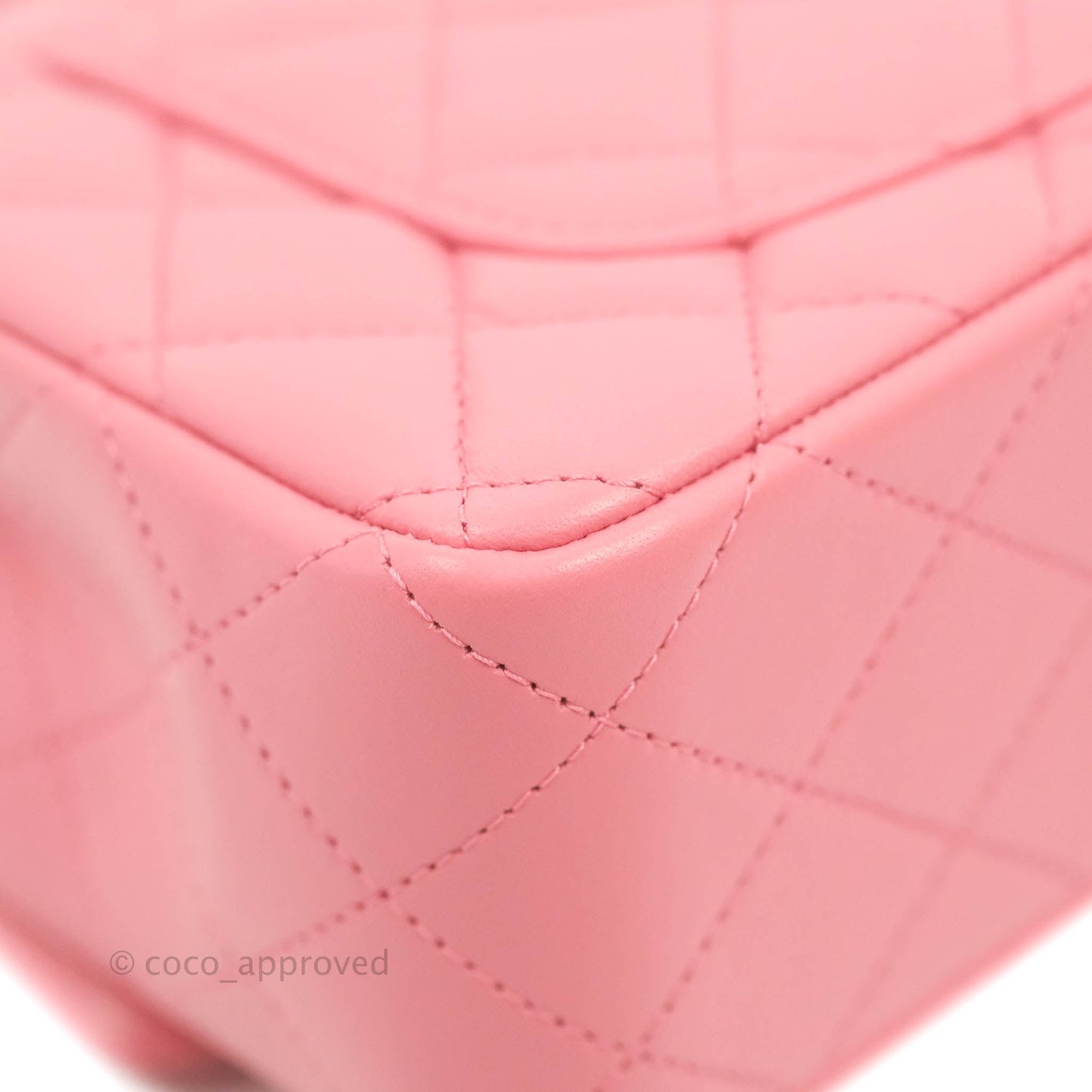 Chanel Top Handle Mini Rectangular Flap Bag Rosy Pink Lambskin Gold Hardware