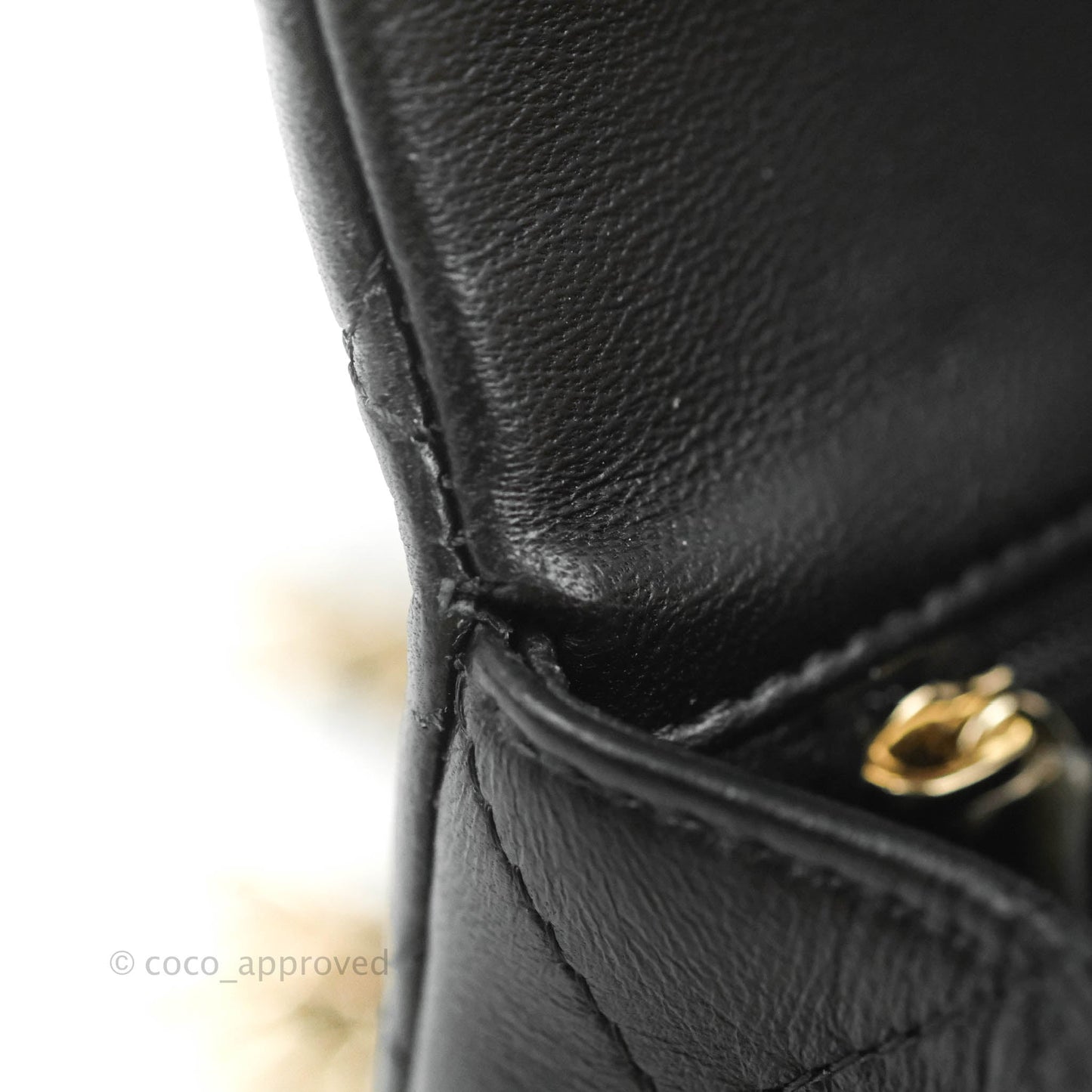 Chanel Top Handle Mini Rectangular Flap Bag Black Lambskin Gold Hardware