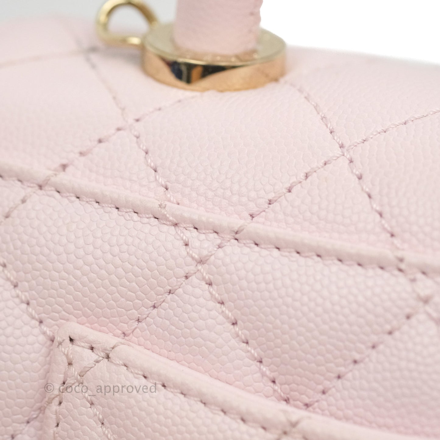 Chanel Mini Coco Handle Quilted Light Pink Caviar Gold Hardware