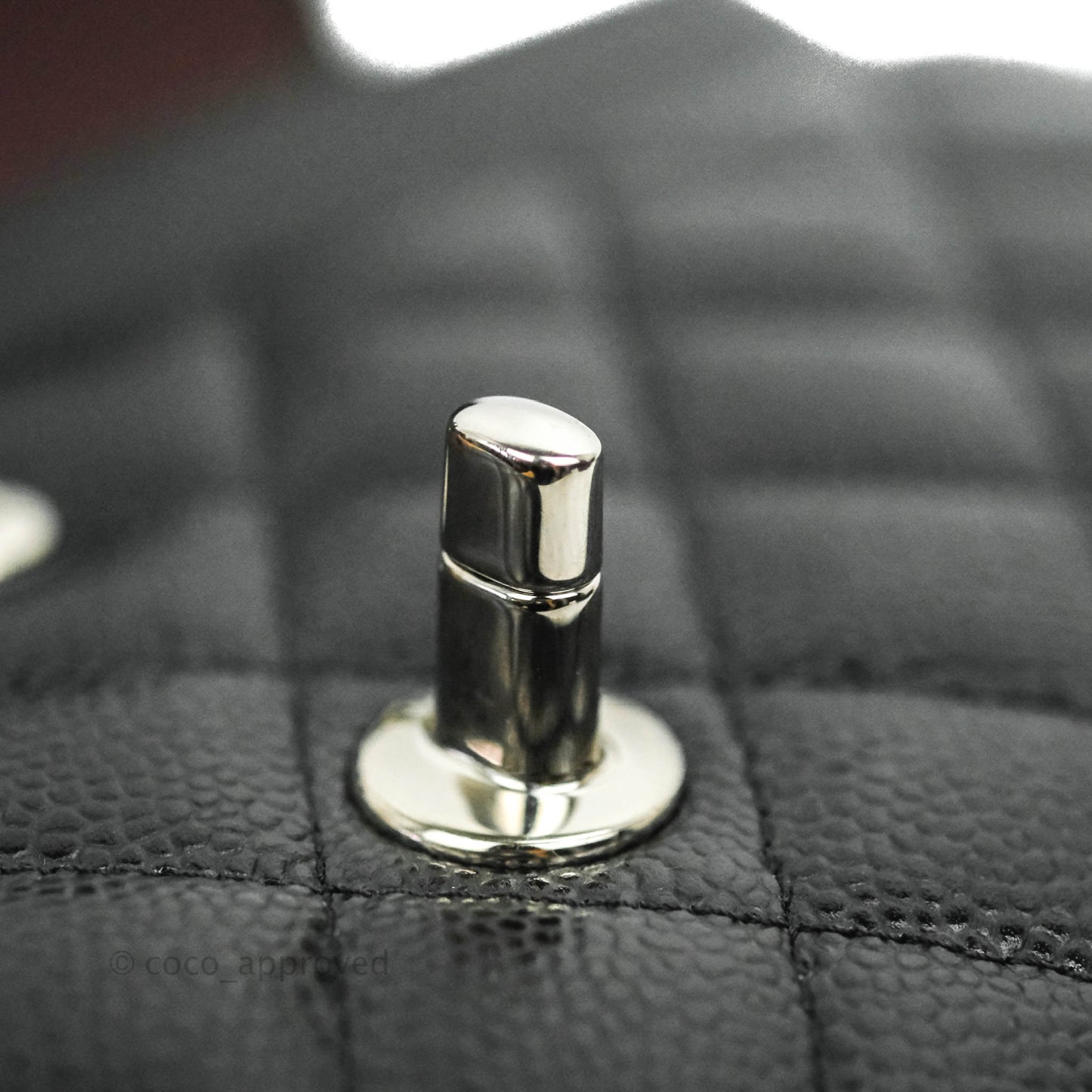 Chanel Classic M/L Medium Double Flap Bag Black Caviar Silver Hardware