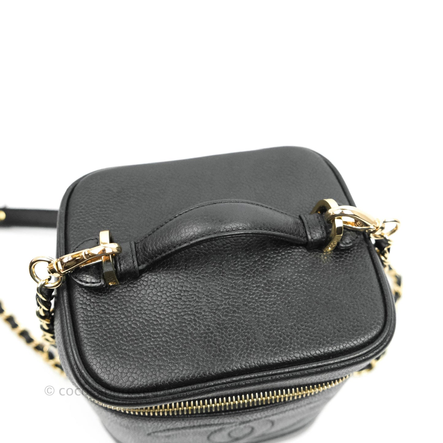 Chanel Vintage Vanity Case Black Caviar Gold Hardware
