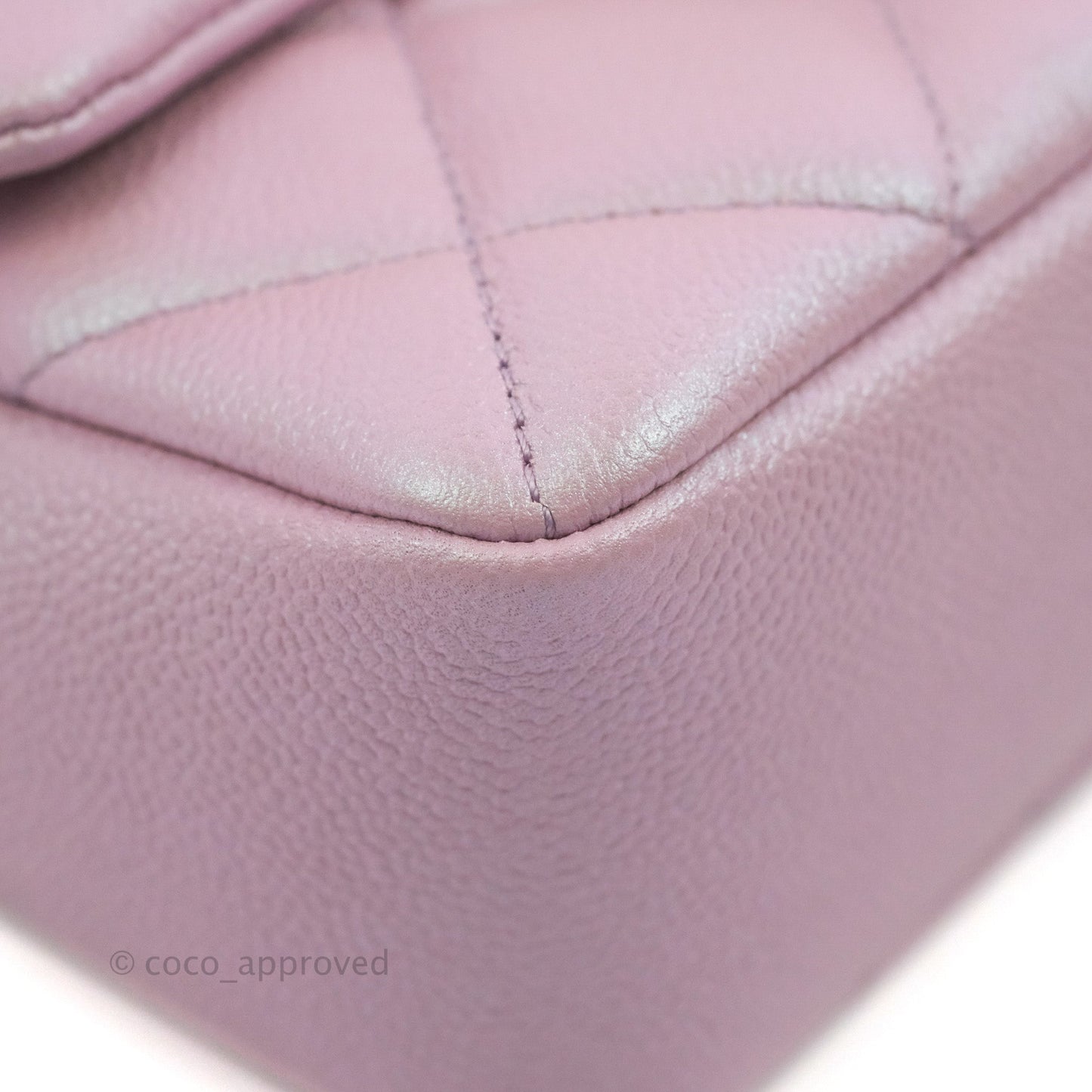 Chanel Quilted My Perfect Mini Iridescent Lilac Caviar Aged Gold Hardware 21K