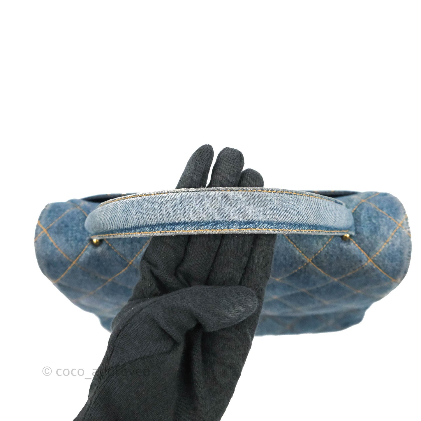 Chanel Vintage Quilted Kelly Bag Denim 24K Gold Hardware