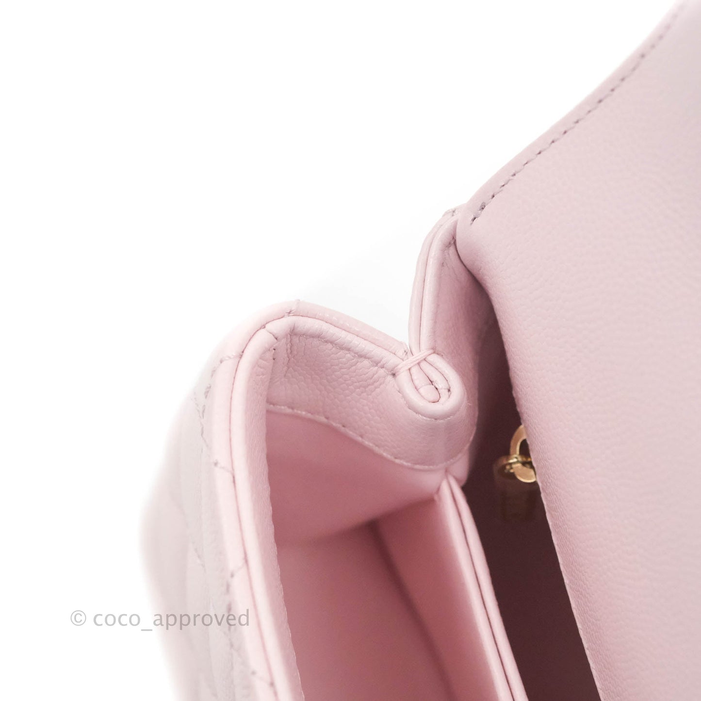 Chanel Mini Coco Handle Quilted Light Pink Caviar Gold Hardware