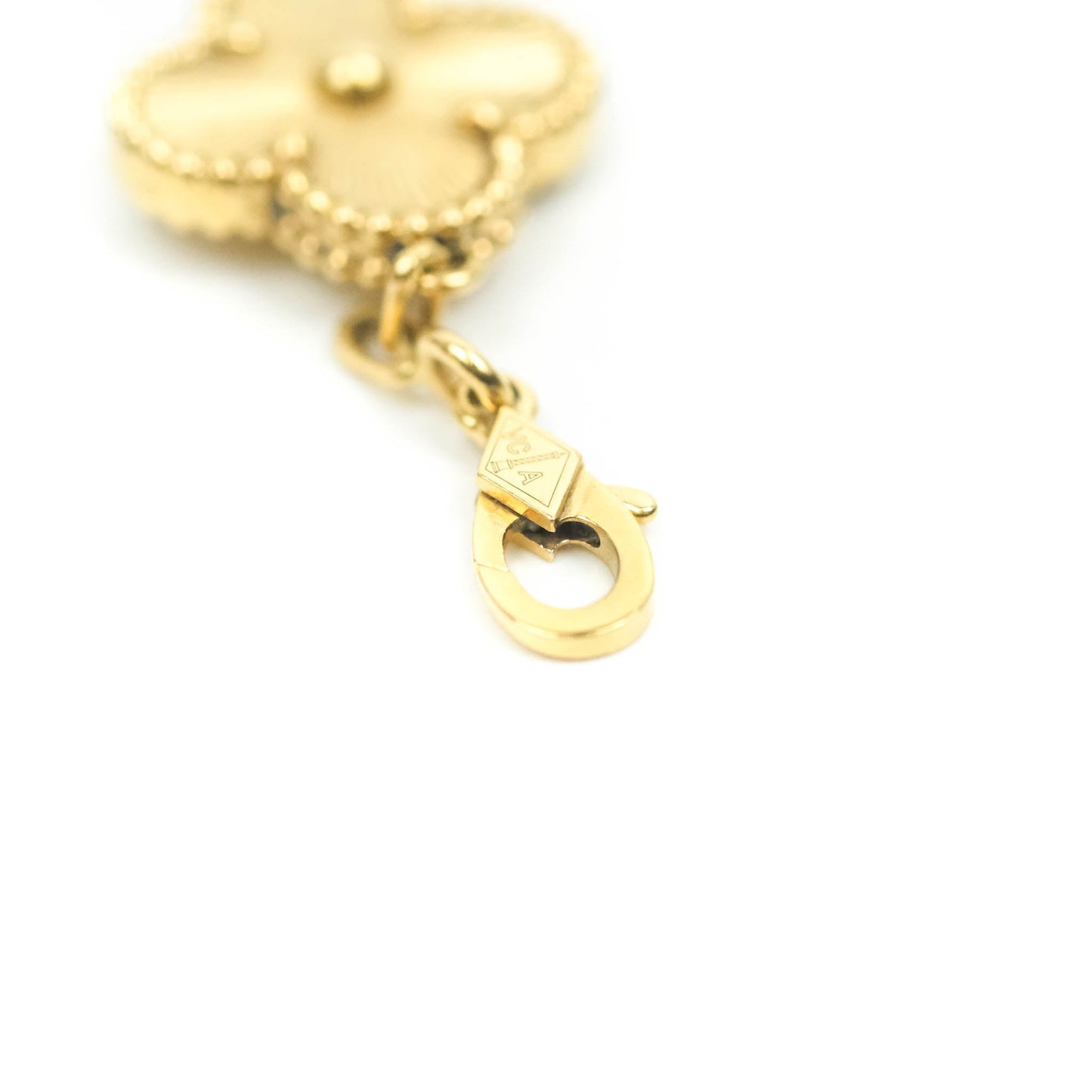 Van Cleef & Arpels Vintage Alhambra 5 Motifs Guilloche Yellow Gold Bracelet