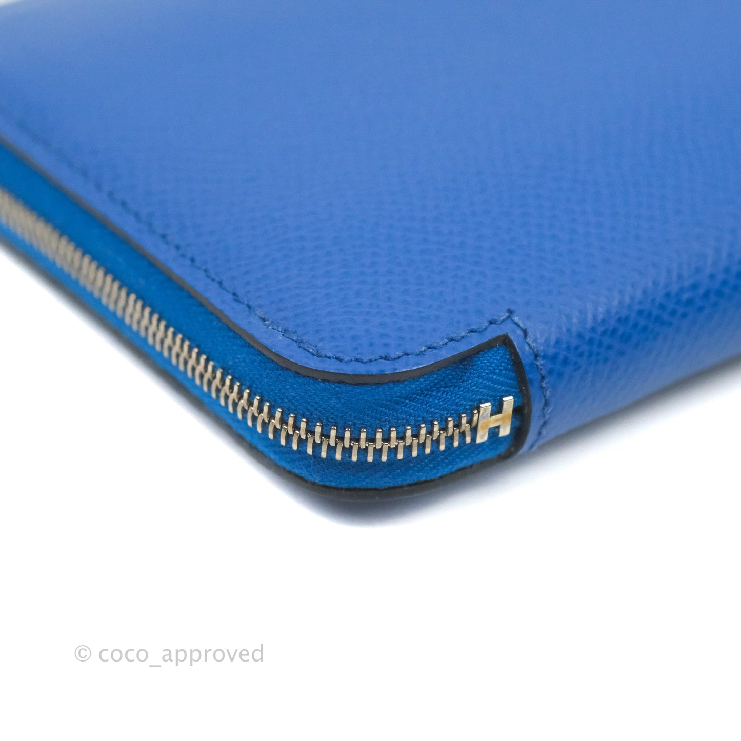 Hermès Silk In Compact Wallet Bleu Brighton Epsom with La Patisserie Francaise Print