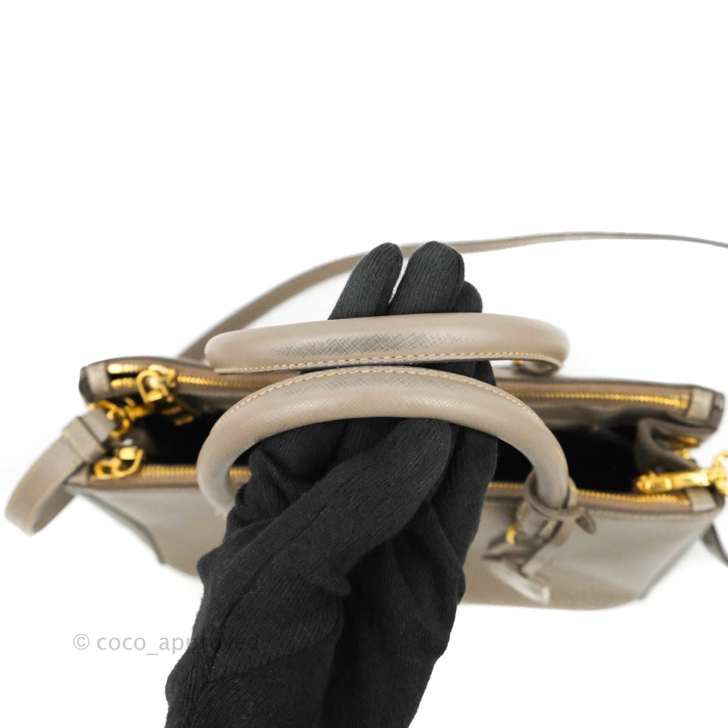 Prada Small Saffiano Lux Galleria Bag Argilla