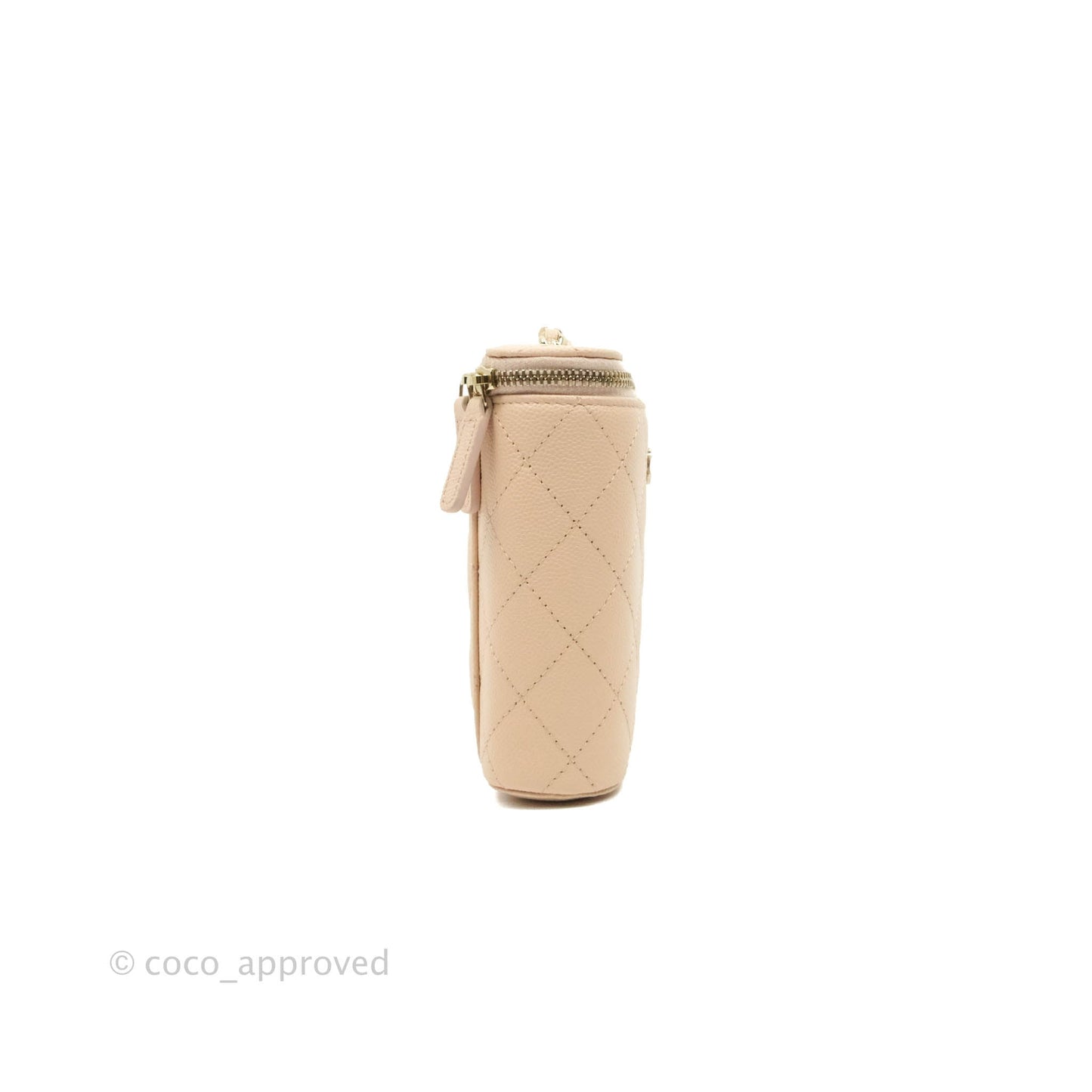 Chanel Classic Mini Vanity With Chain Beige Caviar Gold Hardware
