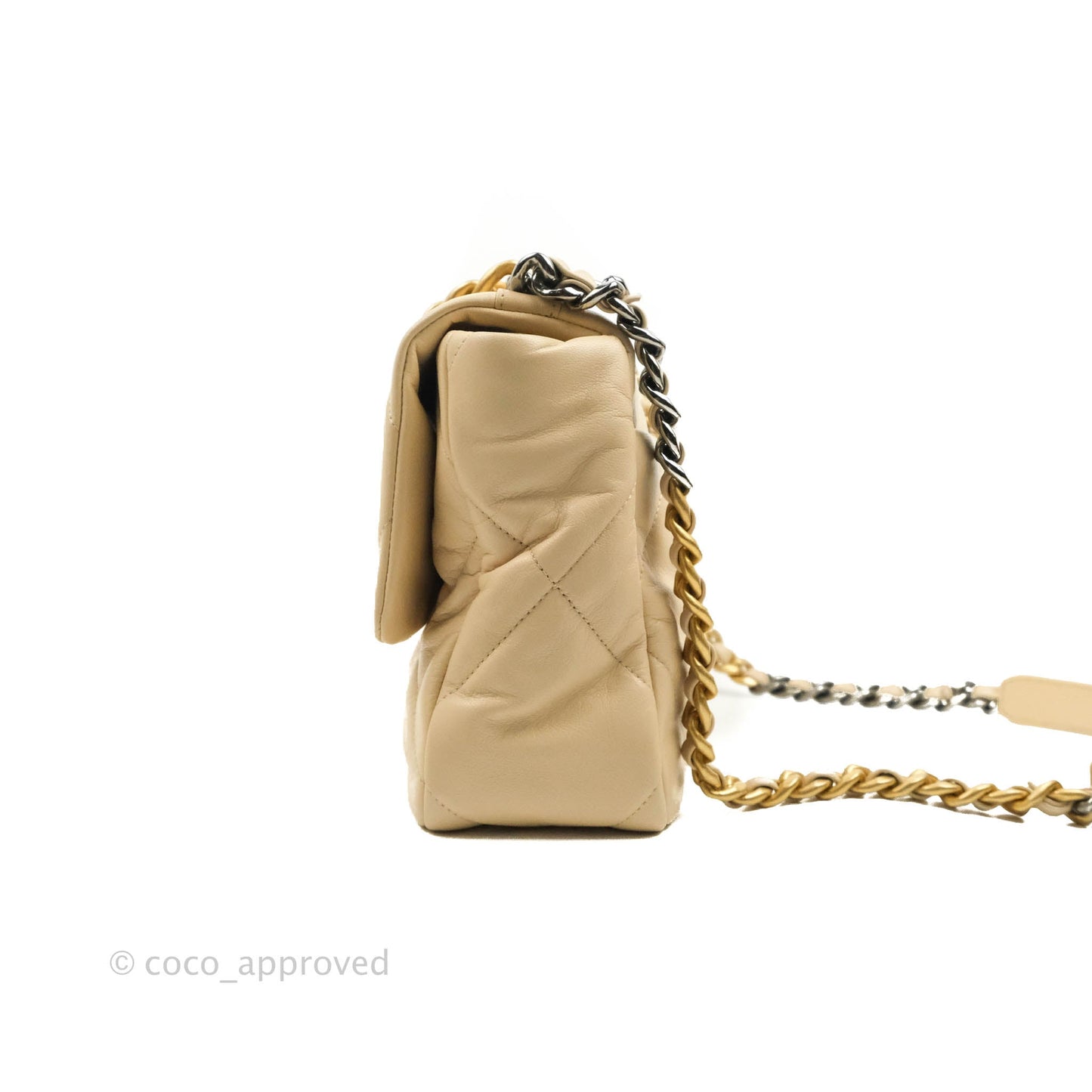 Chanel 19 Medium Beige Goatskin Mixed Hardware 20A