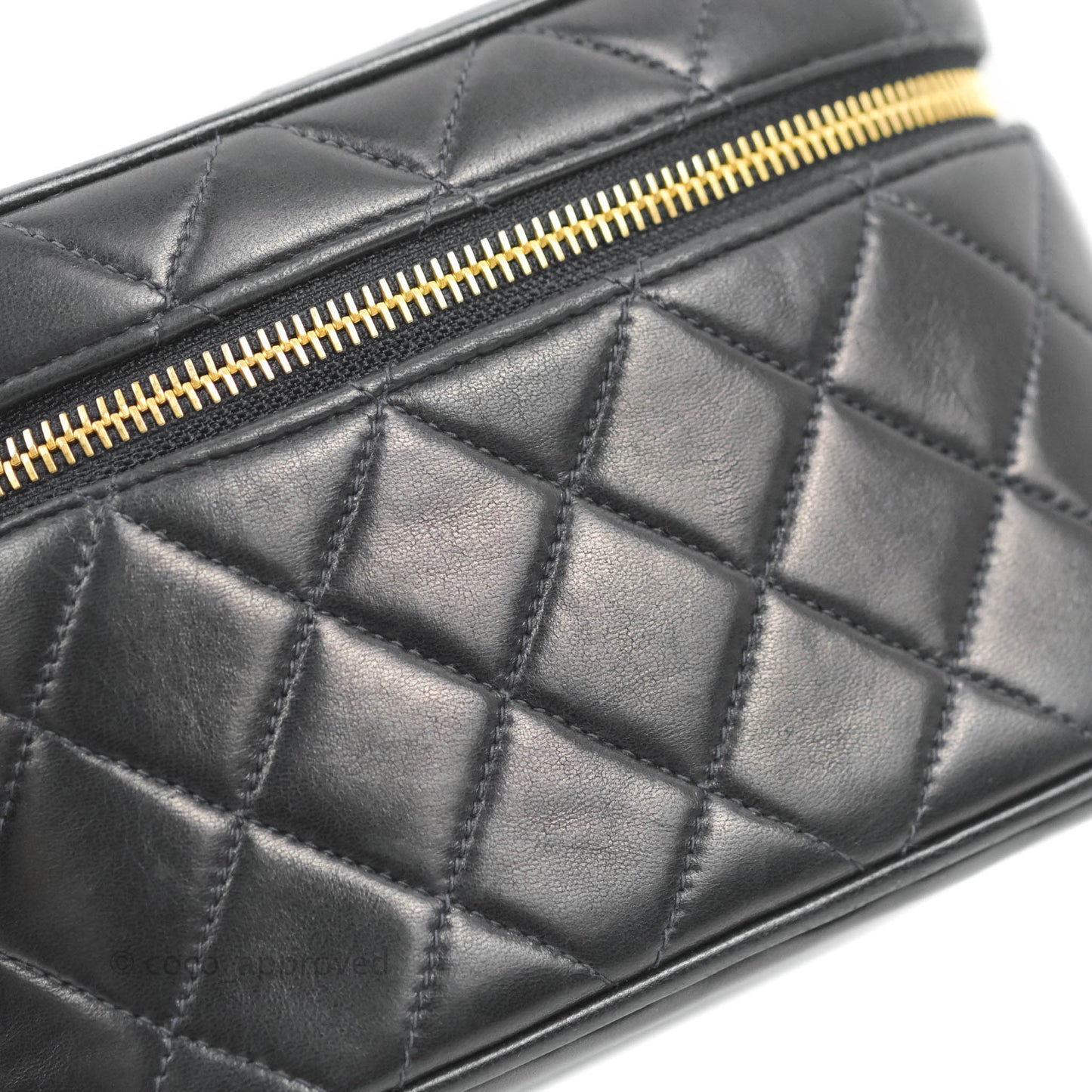 Chanel Vintage Vanity Case Very Dark Navy Lambskin