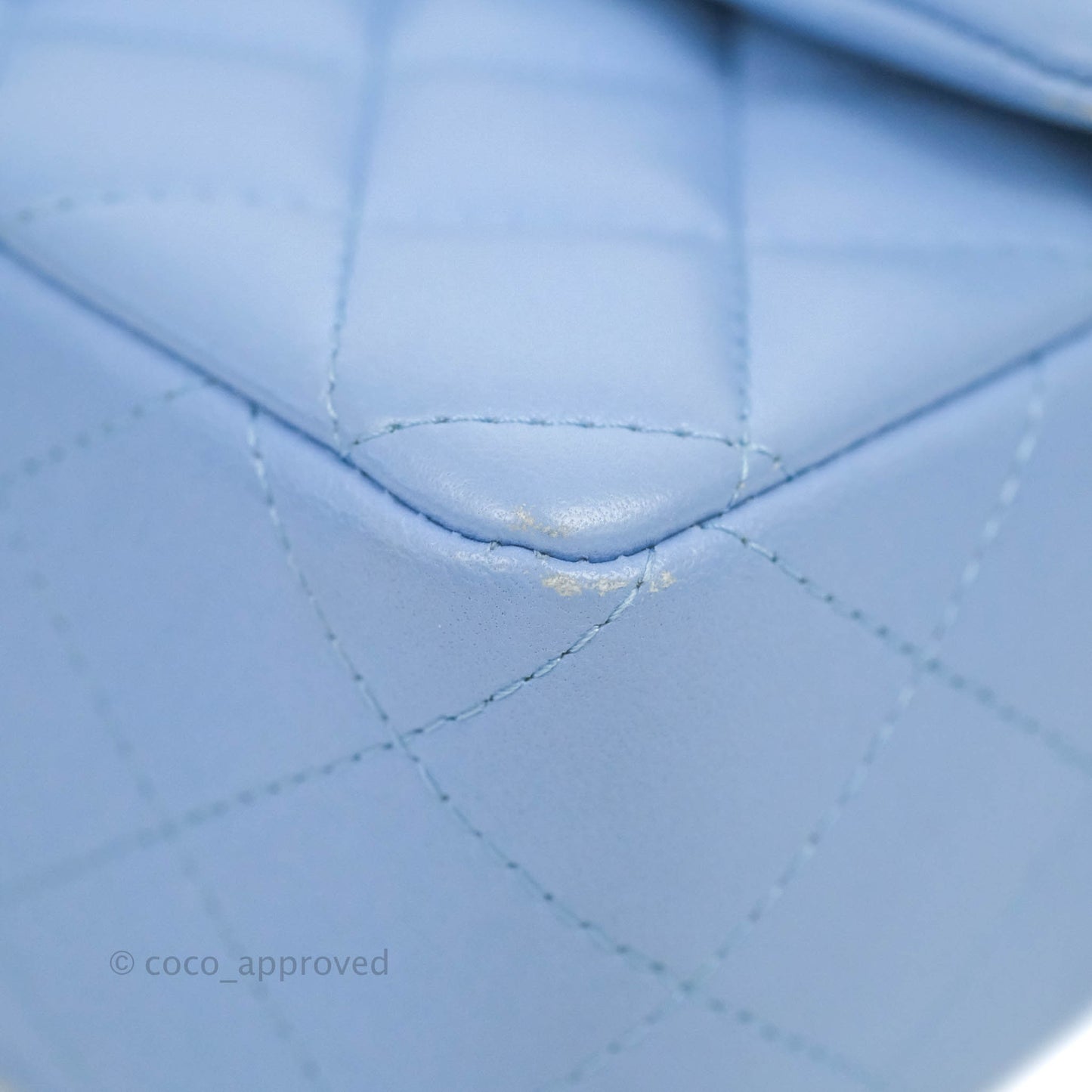 Chanel Quilted Mini Rectangular Flap Light Blue Lambskin Gold Hardware