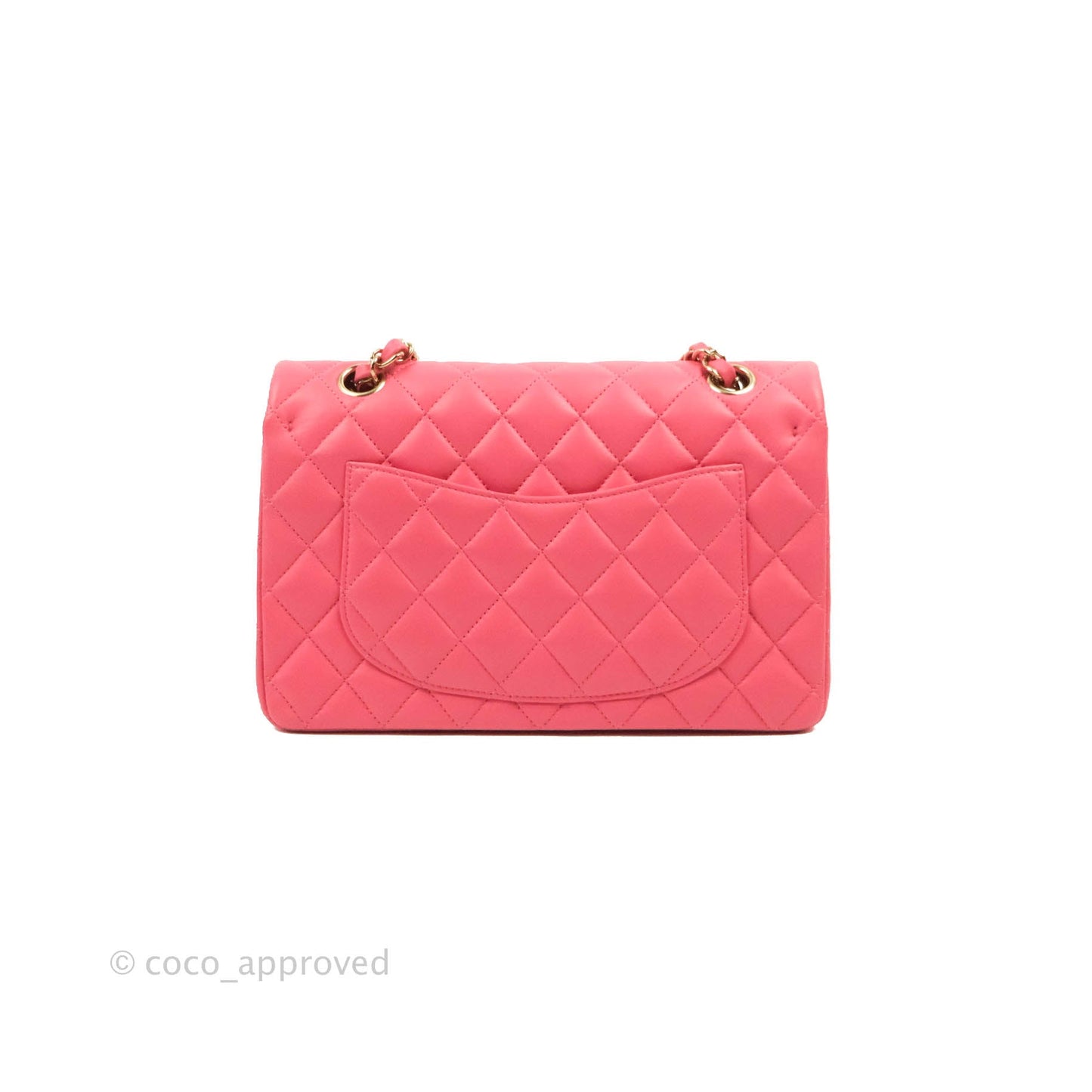 Chanel Small Classic Quilted Flap Rosy Pink Lambskin Gold Hardware