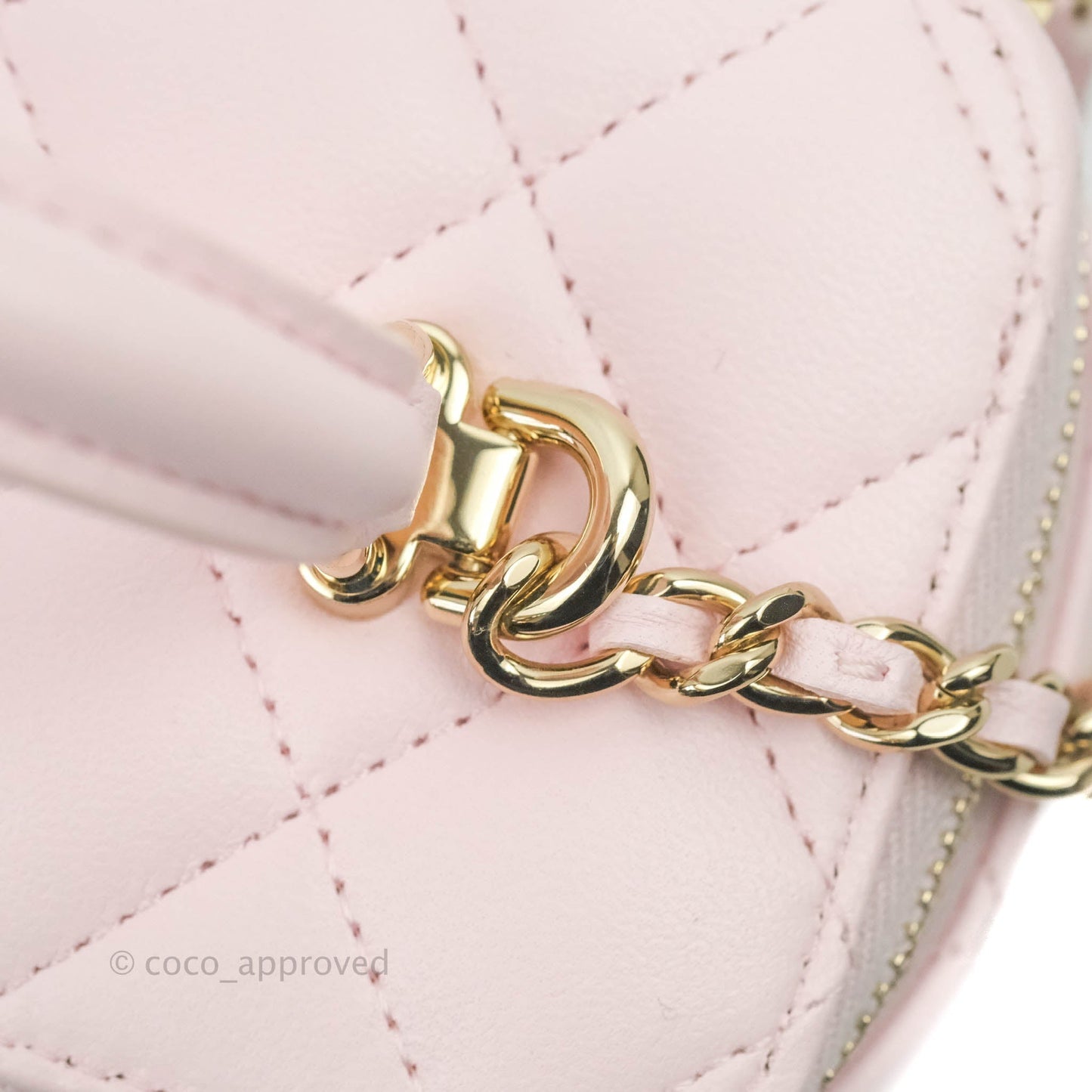Chanel Top Handle Vanity with Chain Light Pink Lambskin Gold Hardware