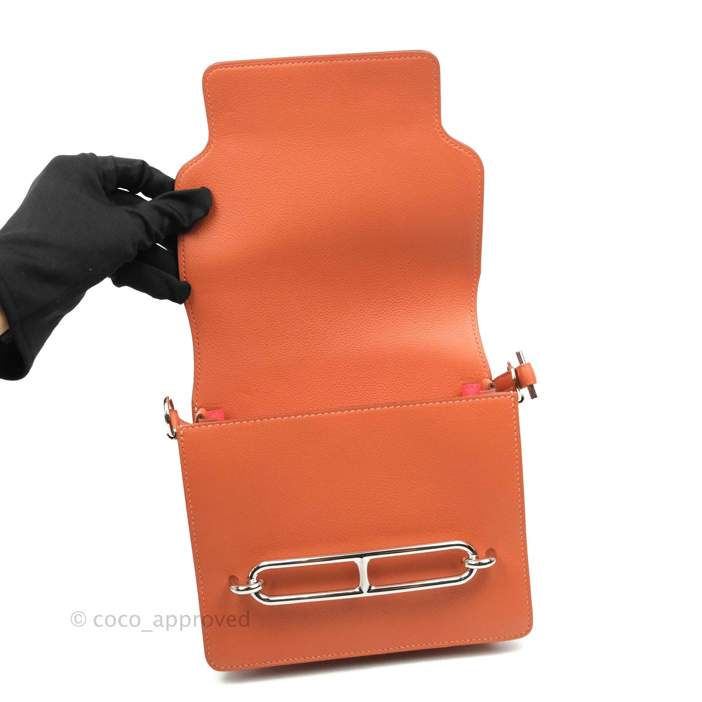 Hermès Roulis Mini 18 Blush Rose Jaipur Evercolor Palladium Hardware