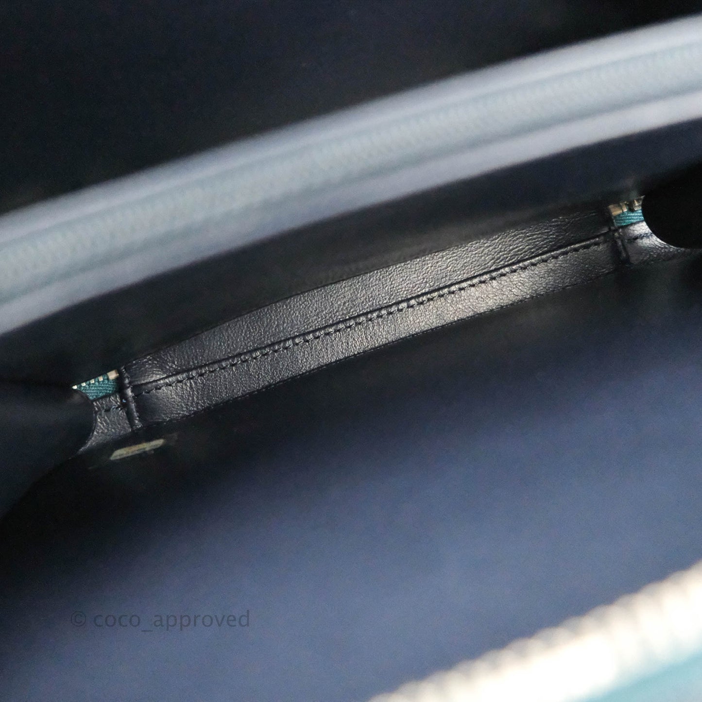 Chanel Quilted Medium CC Filigree Vanity Case Iridescent Dark Turquoise Caviar Rainbow Hardware