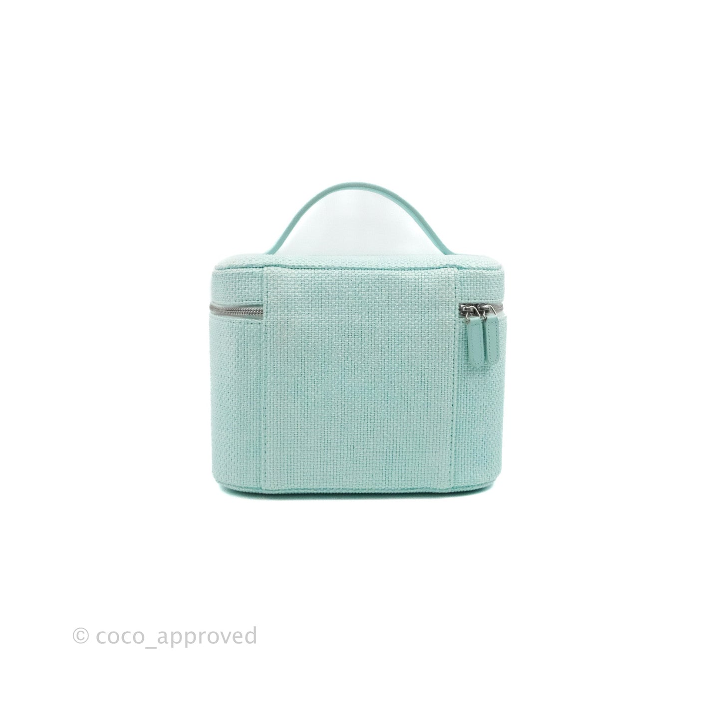 Chanel Deauville Vanity Pouch Mint Raffia Calfskin
