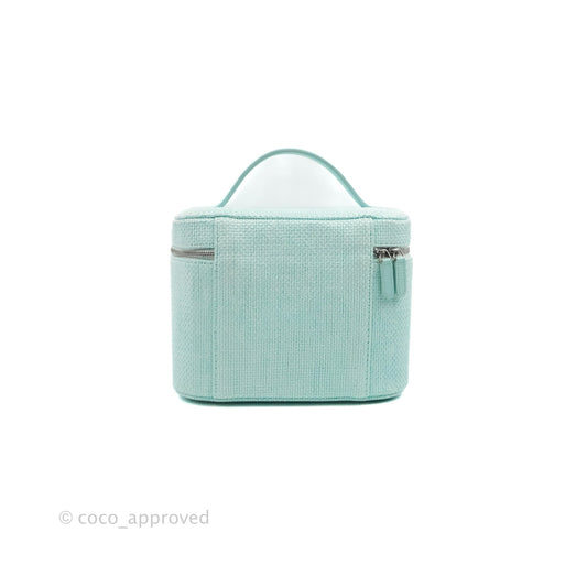 Chanel Deauville Vanity Pouch Mint Raffia Calfskin