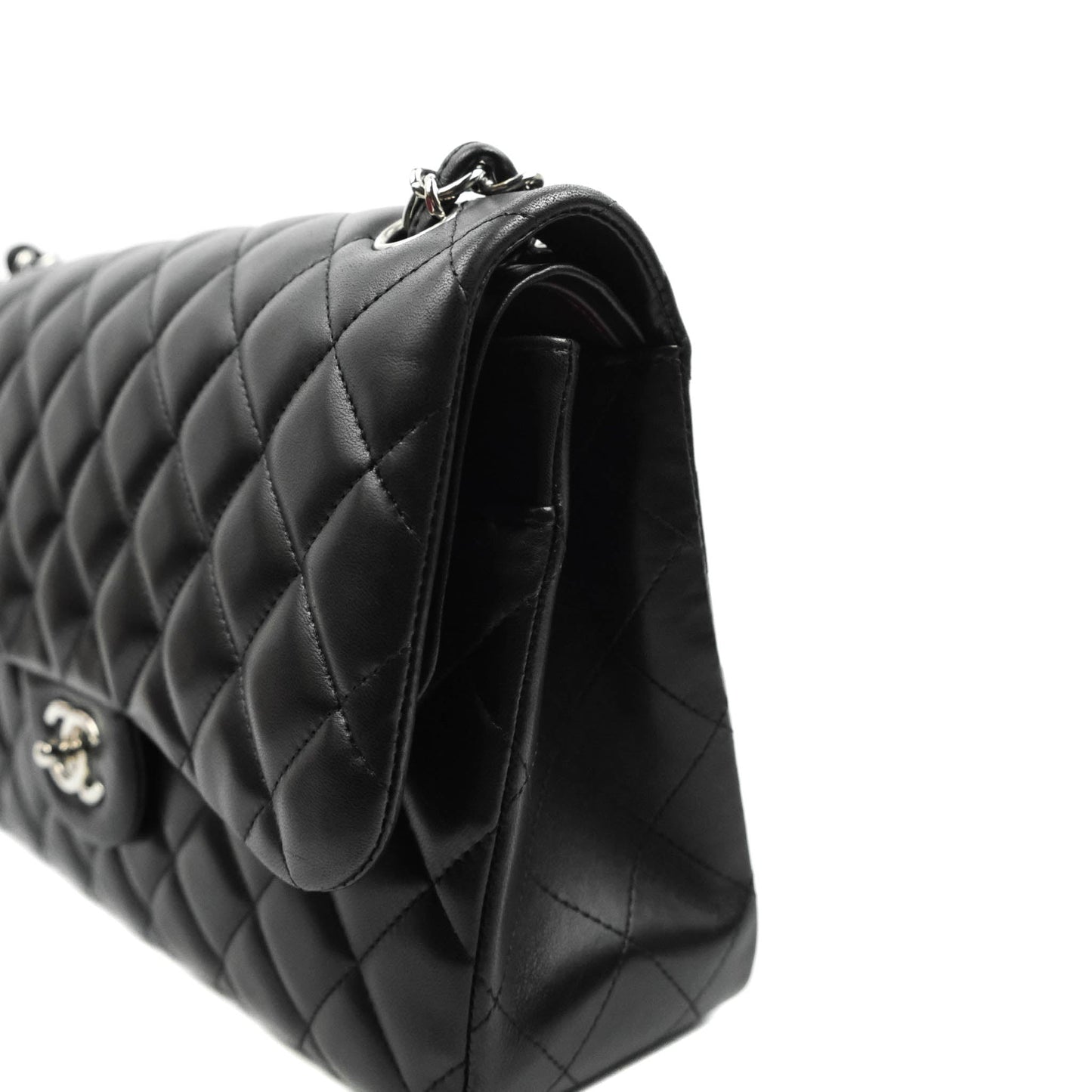 Chanel Jumbo Double Flap Black Lambskin Silver Hardware⁣⁣