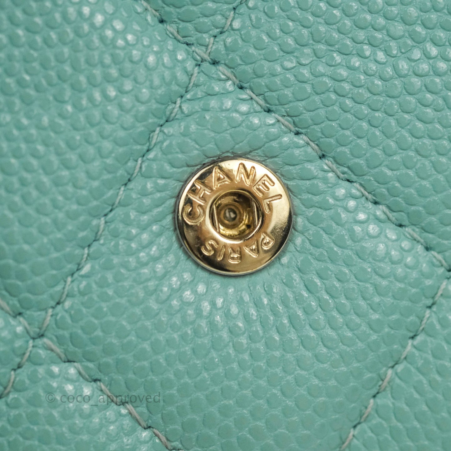Chanel Quilted Small Flap Card Holder Tiffany Caviar Gold Hardware