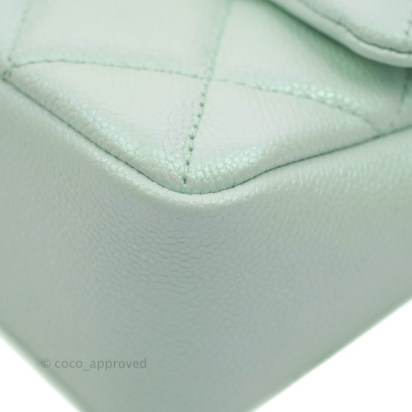 Chanel Quilted My Perfect Mini Iridescent Mint Green Caviar Aged Gold Hardware 21K