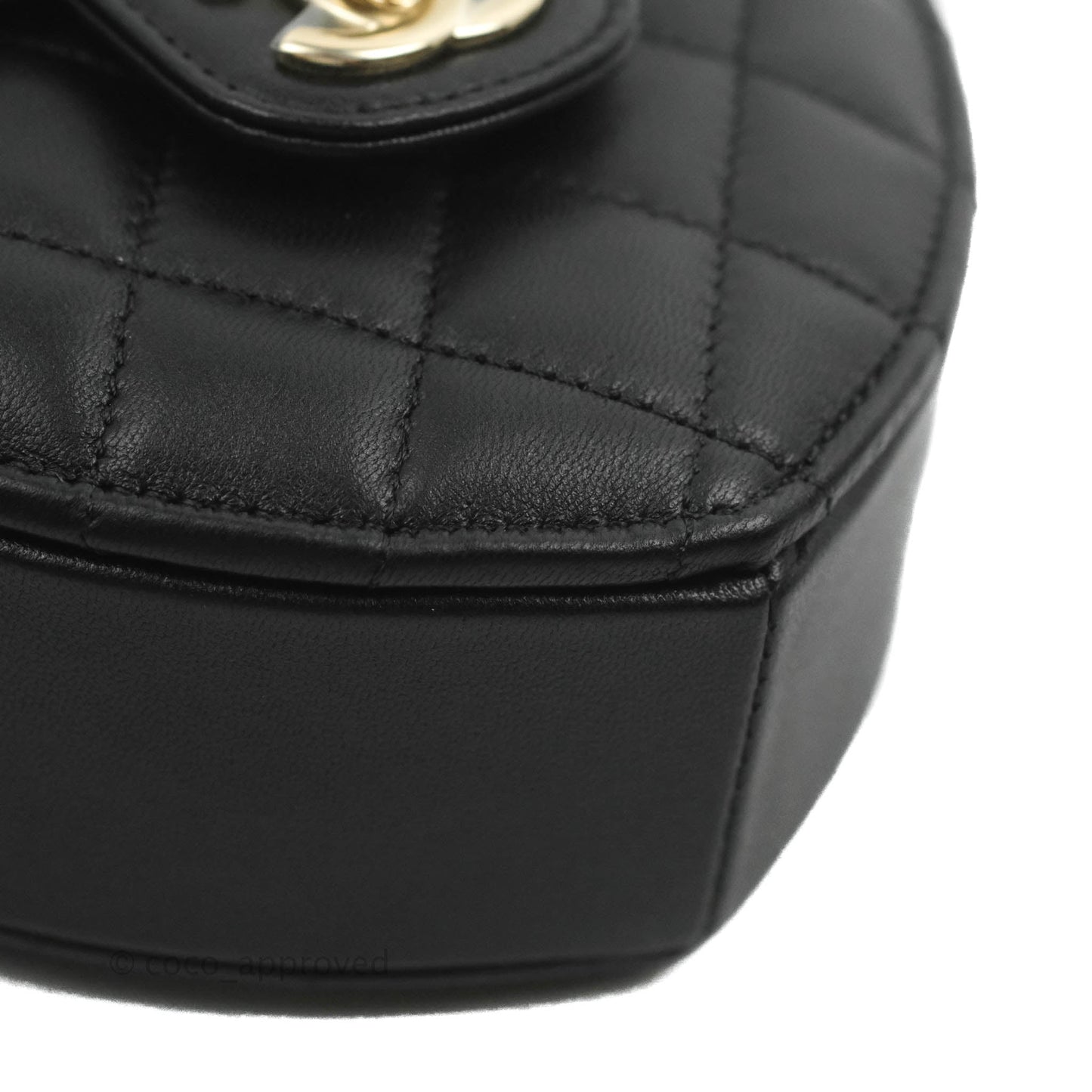 Chanel Small Heart Bag Black Lambskin Gold Hardware 22S