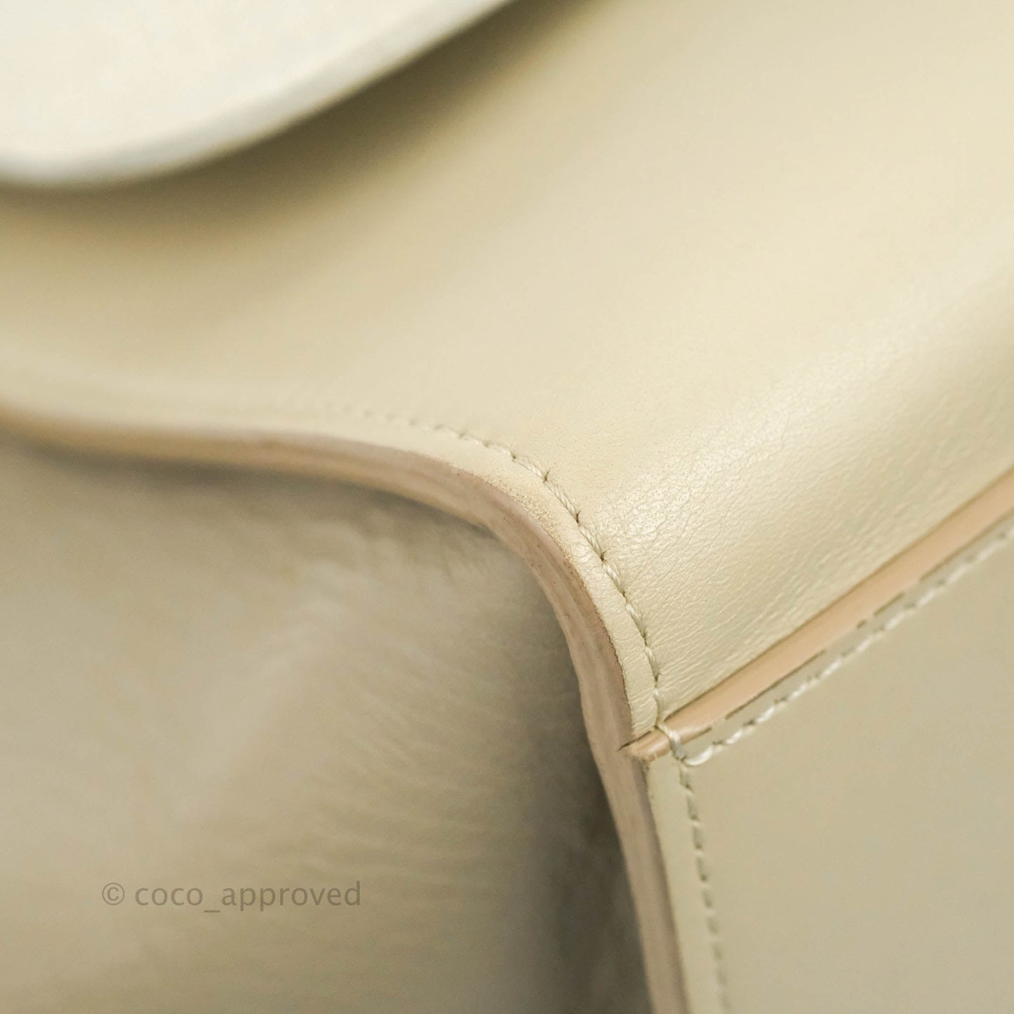 Celine Small Sleek Calfskin Tri-Color Trapeze Ivory