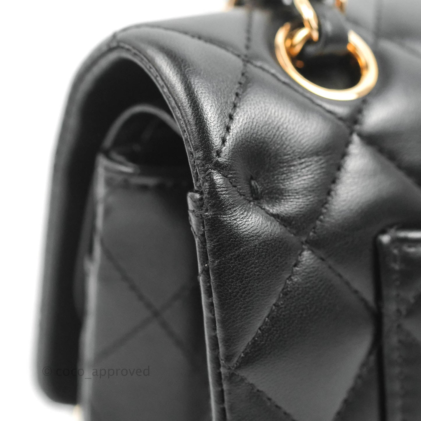 Chanel Small Classic Quilted Flap Black Lambskin Rose Gold Hardware