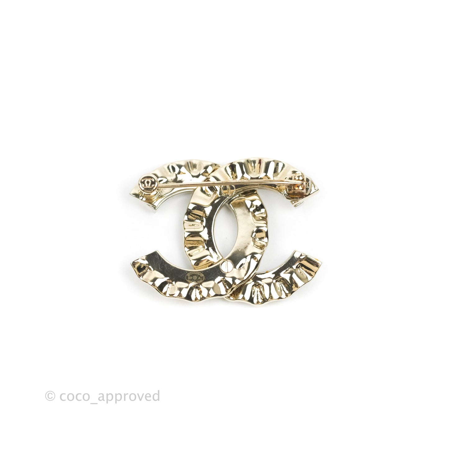 Chanel CC Crystal Brooch Gold Tone 21A