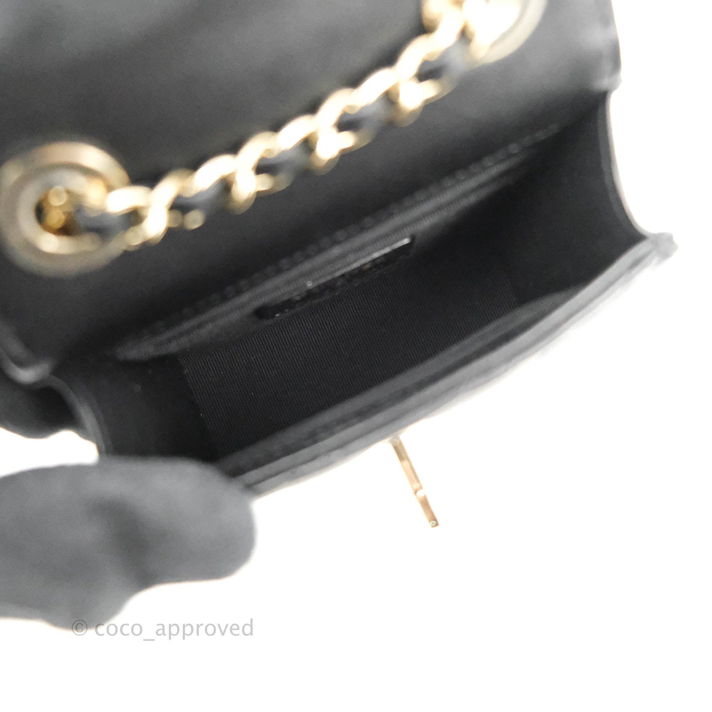 Chanel Mini Quilted Clutch With Chain Black Lambskin Gold Hardware 22S
