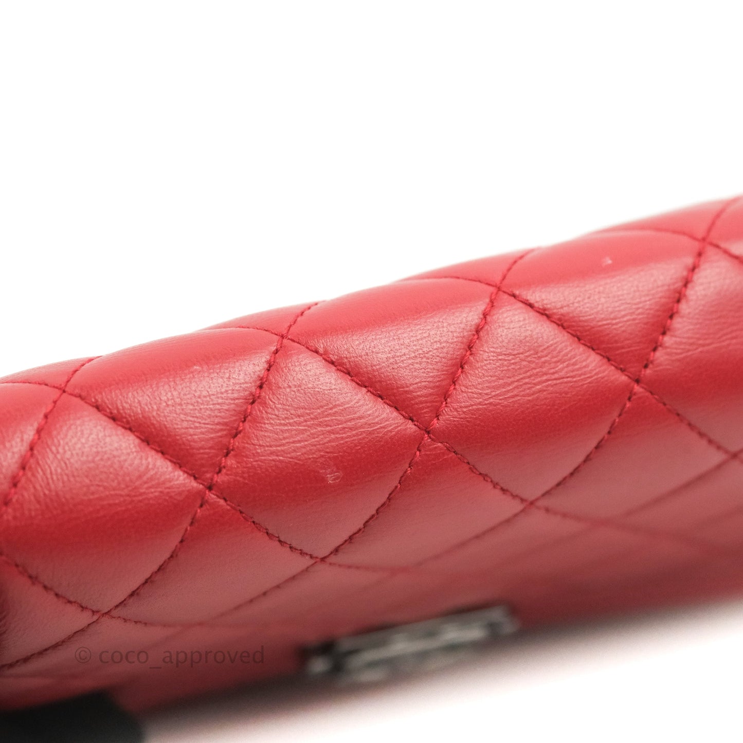 Chanel Boy Wallet on Chain WOC Red Lambskin Dark Silver Hardware