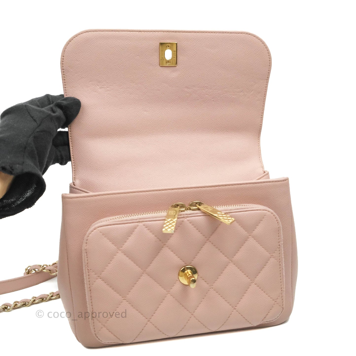 Chanel Quilted Medium Business Affinity Flap Pink Caviar Gold Hardware