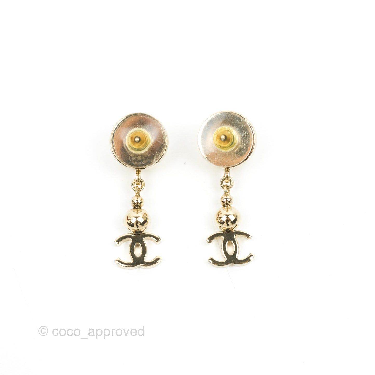 Chanel CC Drop Earrings Gold